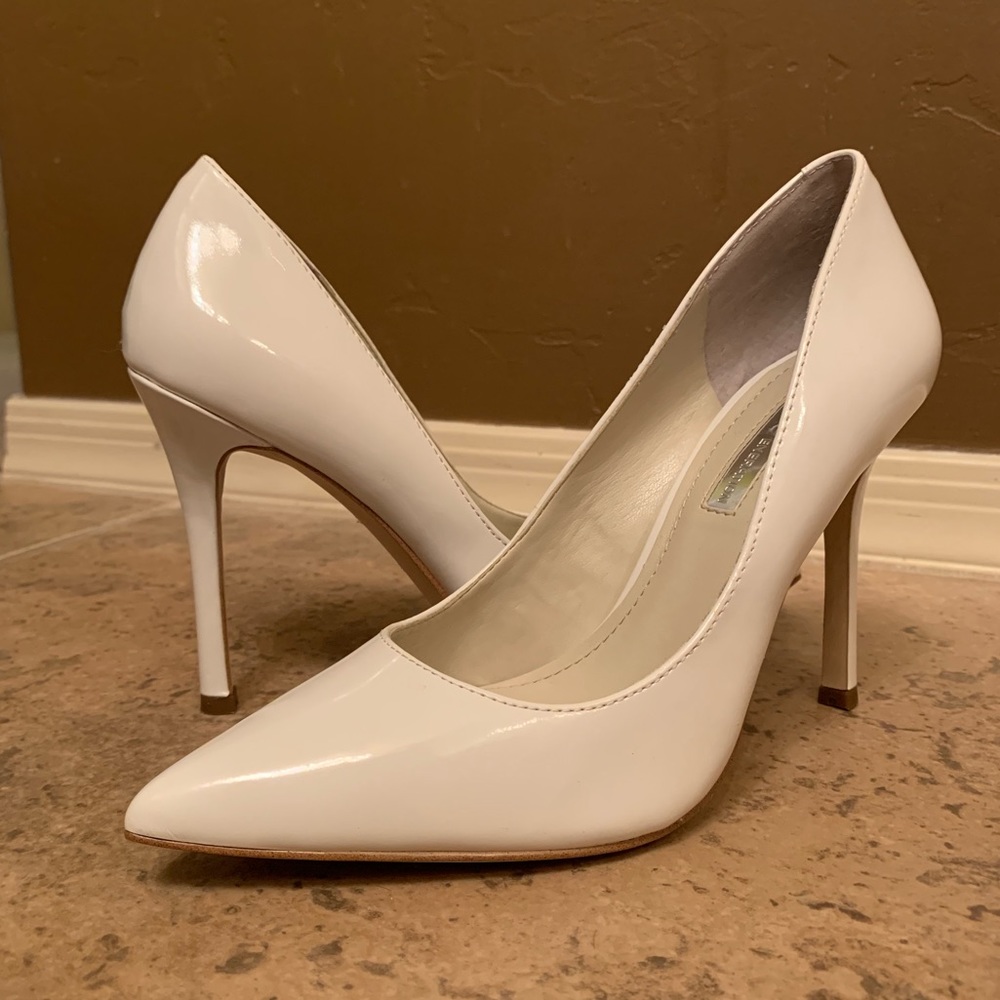 BCBG white heels